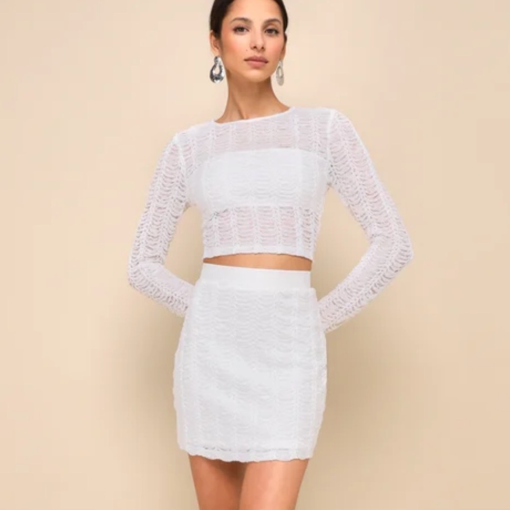 Lulus Bachelorette white two piece